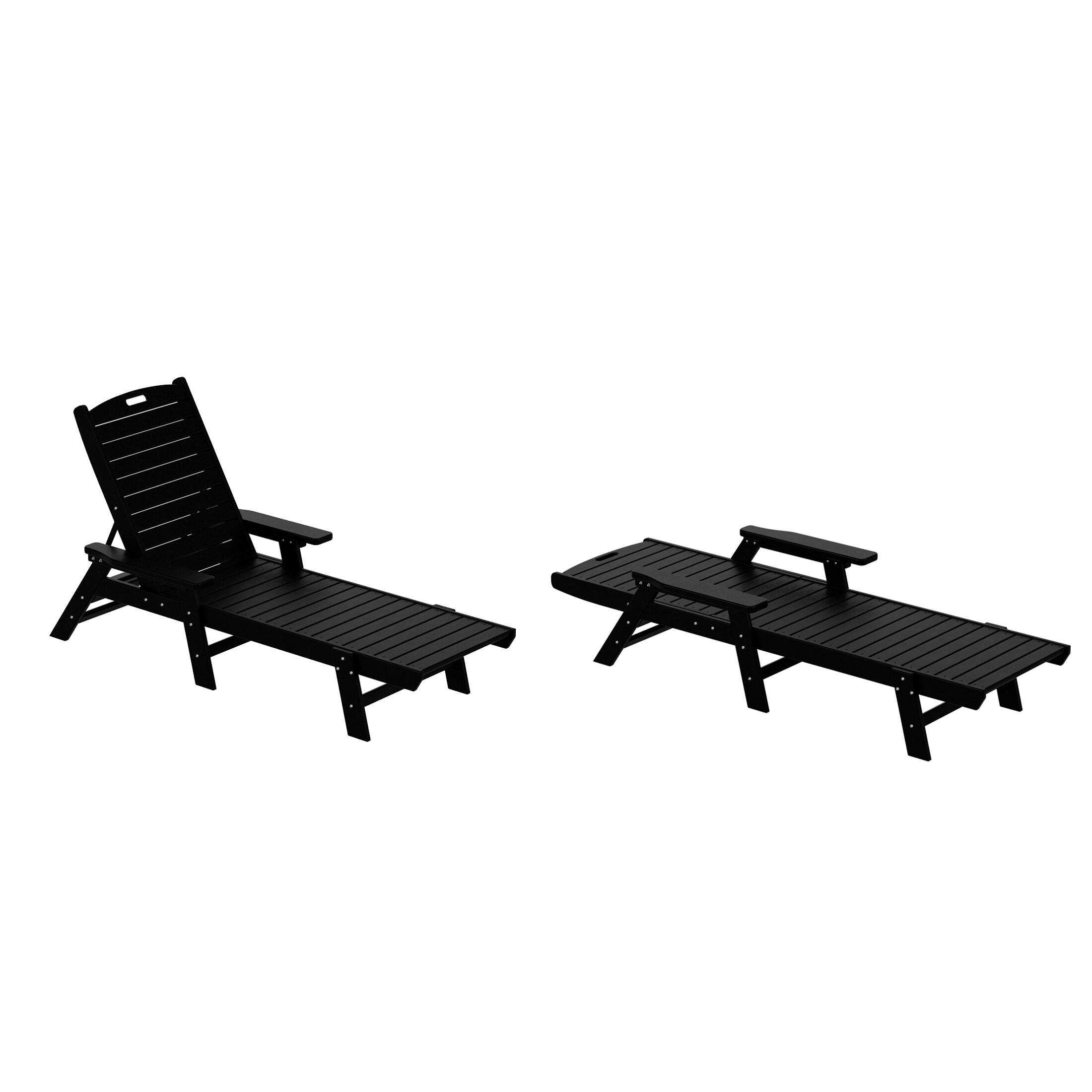 Laguna Black Plastic Outdoor Chaise Lounge Set