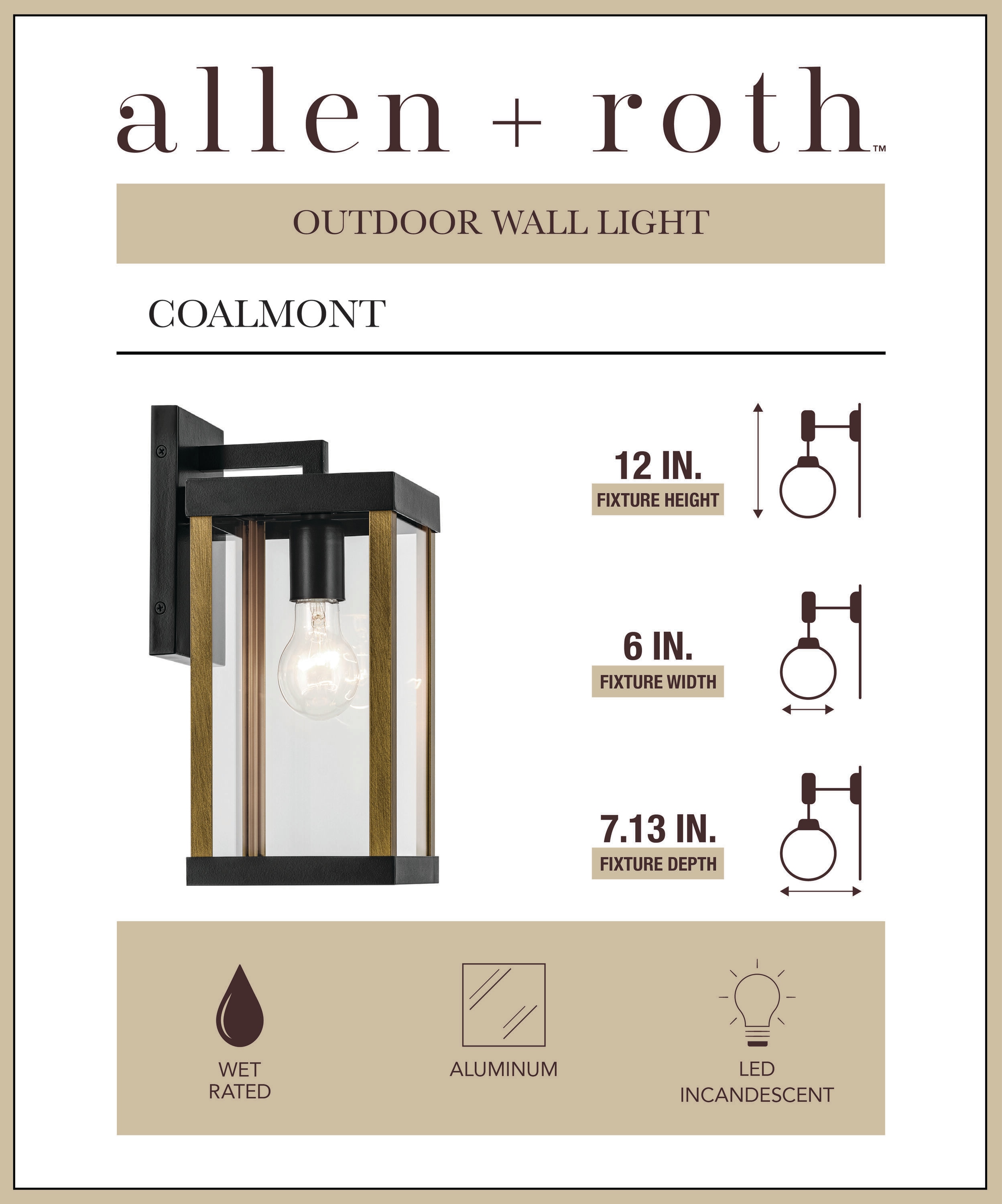 allen + roth 39544 Outdoor-Wall-Lighting - View #2
