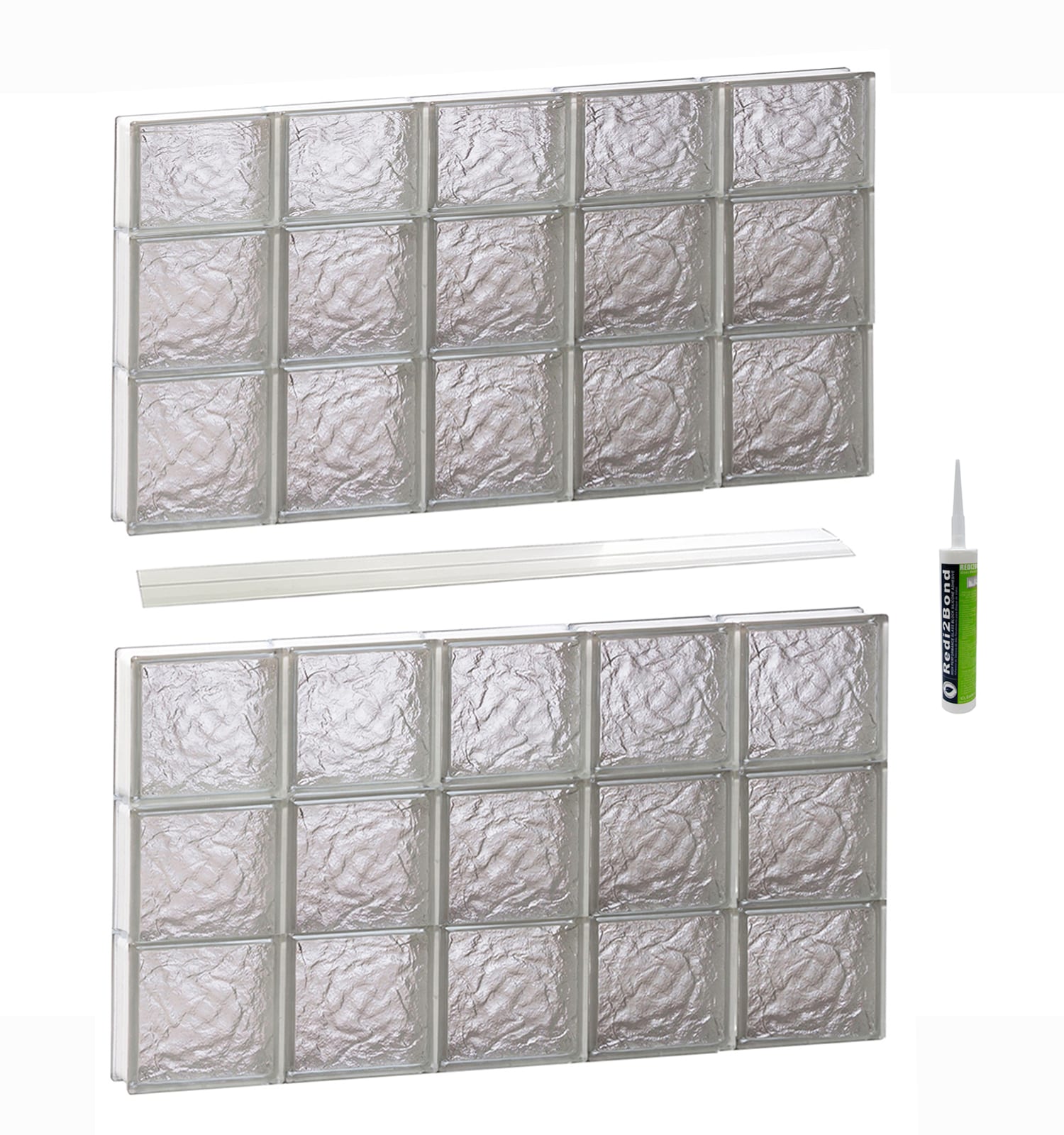 REDI2SET S4046IS Ice Glass 38-3/4-in x 44-1/2-in Frameless Replacement Glass Block Window