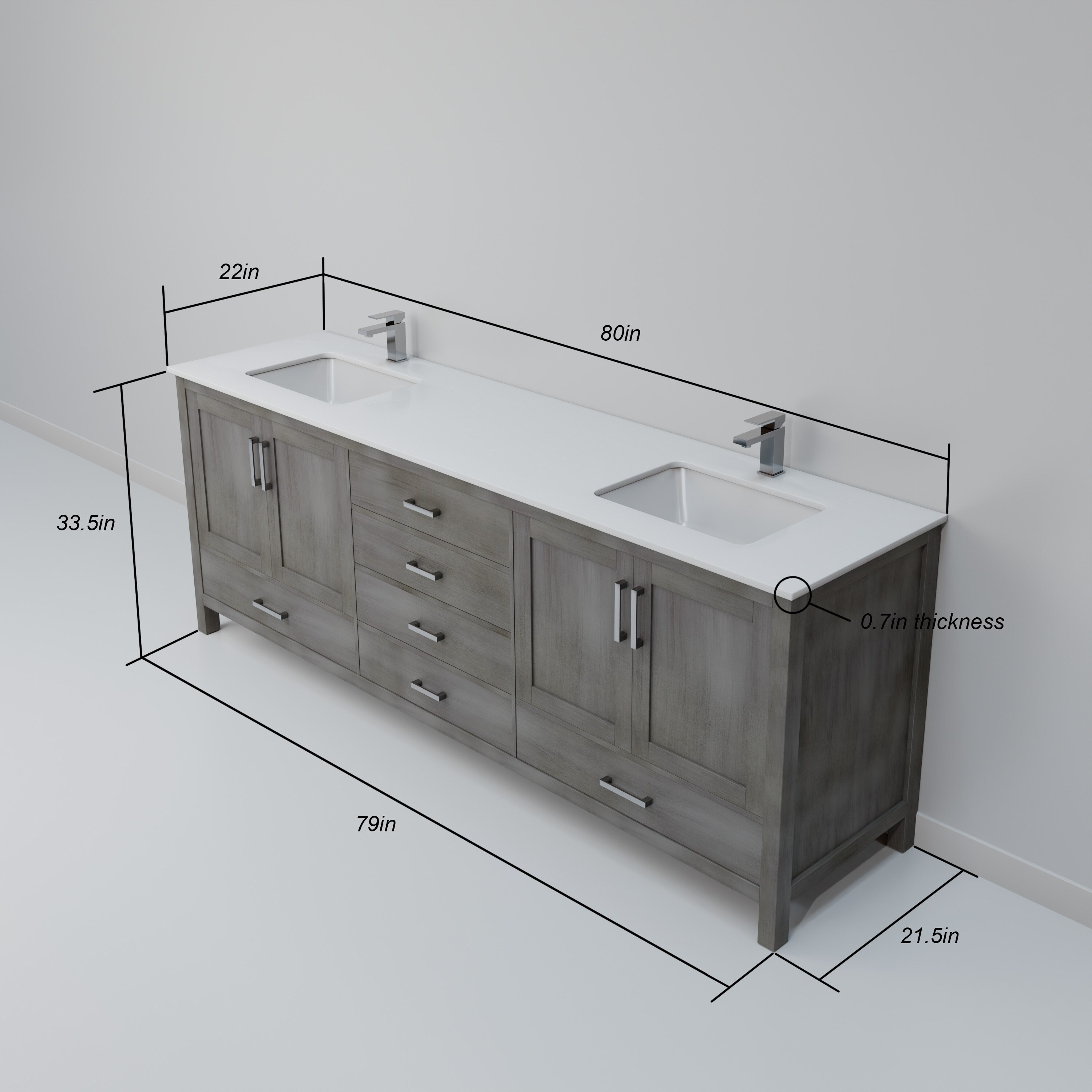 Lexora LVJ80DD311 Bath-Vanity-Combo - View #8