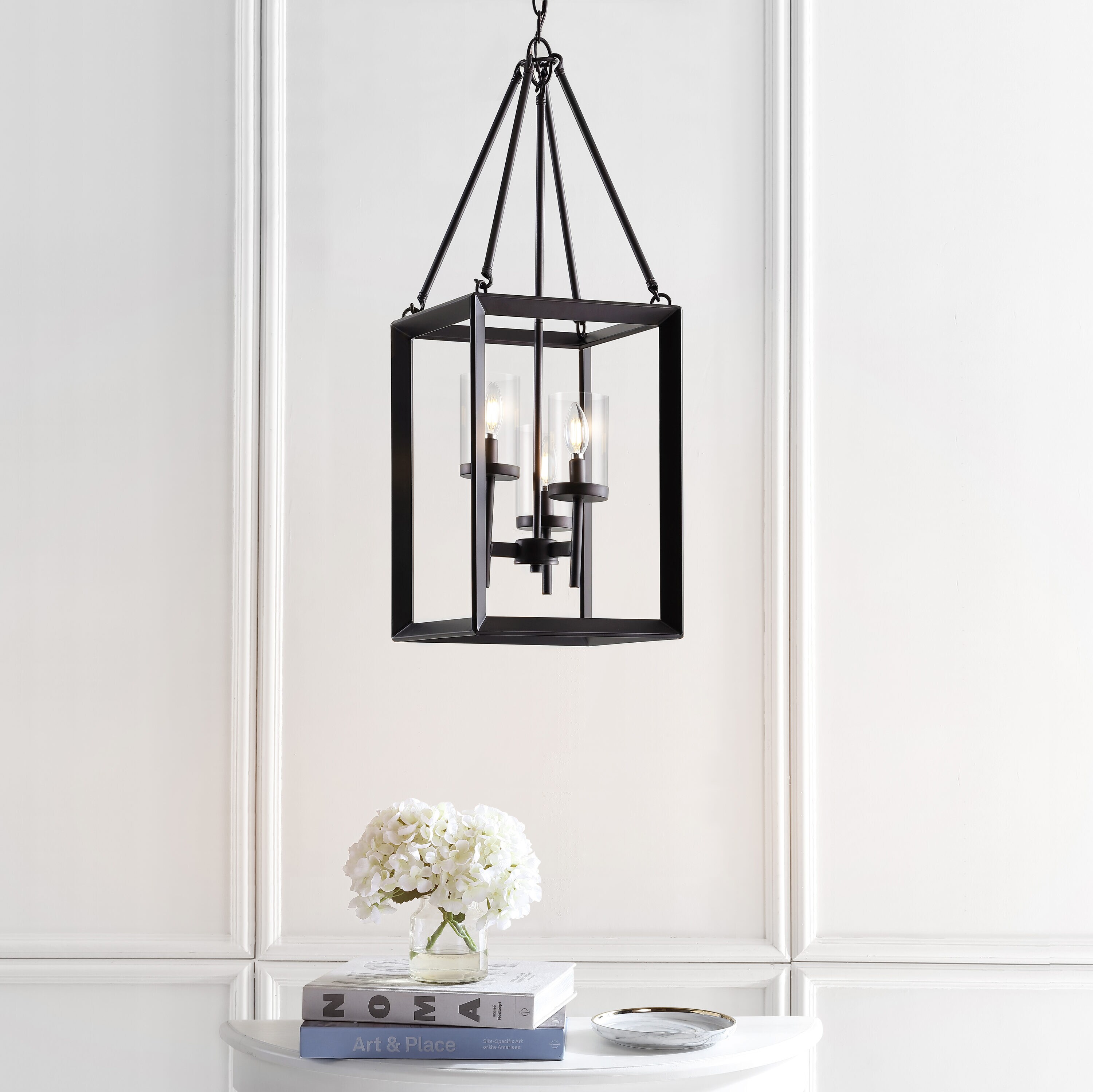 Geometric Bronze 12" LED Glass Pendant Light