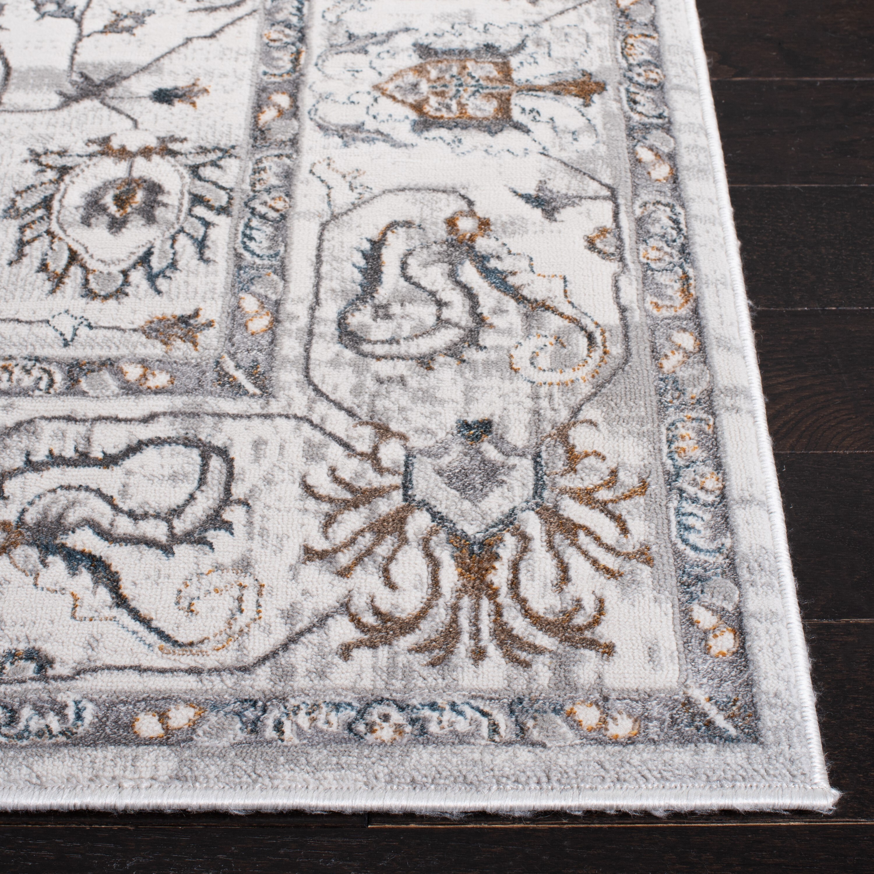 Reversible Abstract Gray Synthetic 9' x 12' Area Rug