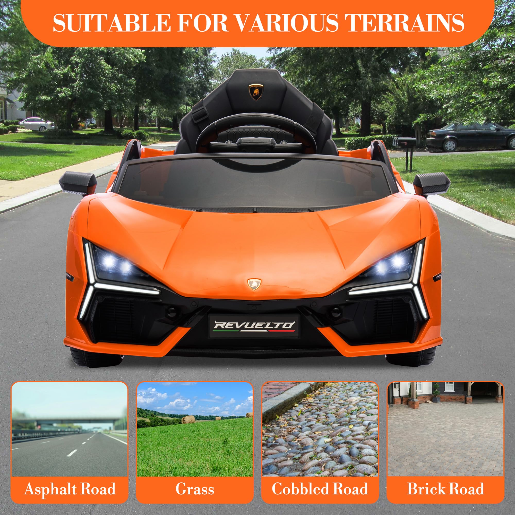 Garvee 12V Licensed Lamborghini Kids Electric Ride On Car With