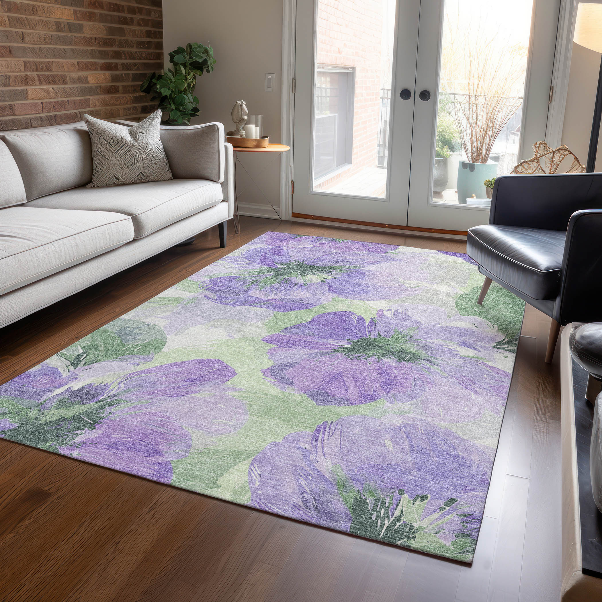 Addison Rugs ACN1554LV3X5 Chantille ACN1554LV 3 x 5 (ft) Polyester Lavender Rectangular Indoor/Outdoor Geometric Machine washable Area rug