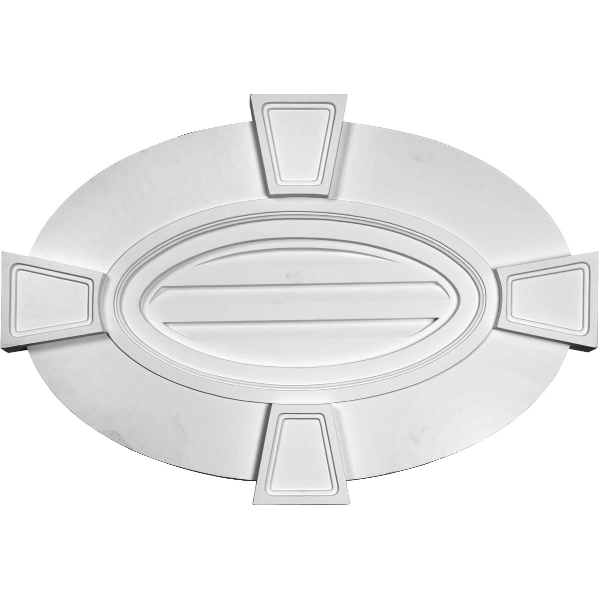 Ekena Millwork GVOV29X20D 27-Inches x 18-Inches White Oval Urethane Gable Louver Vent