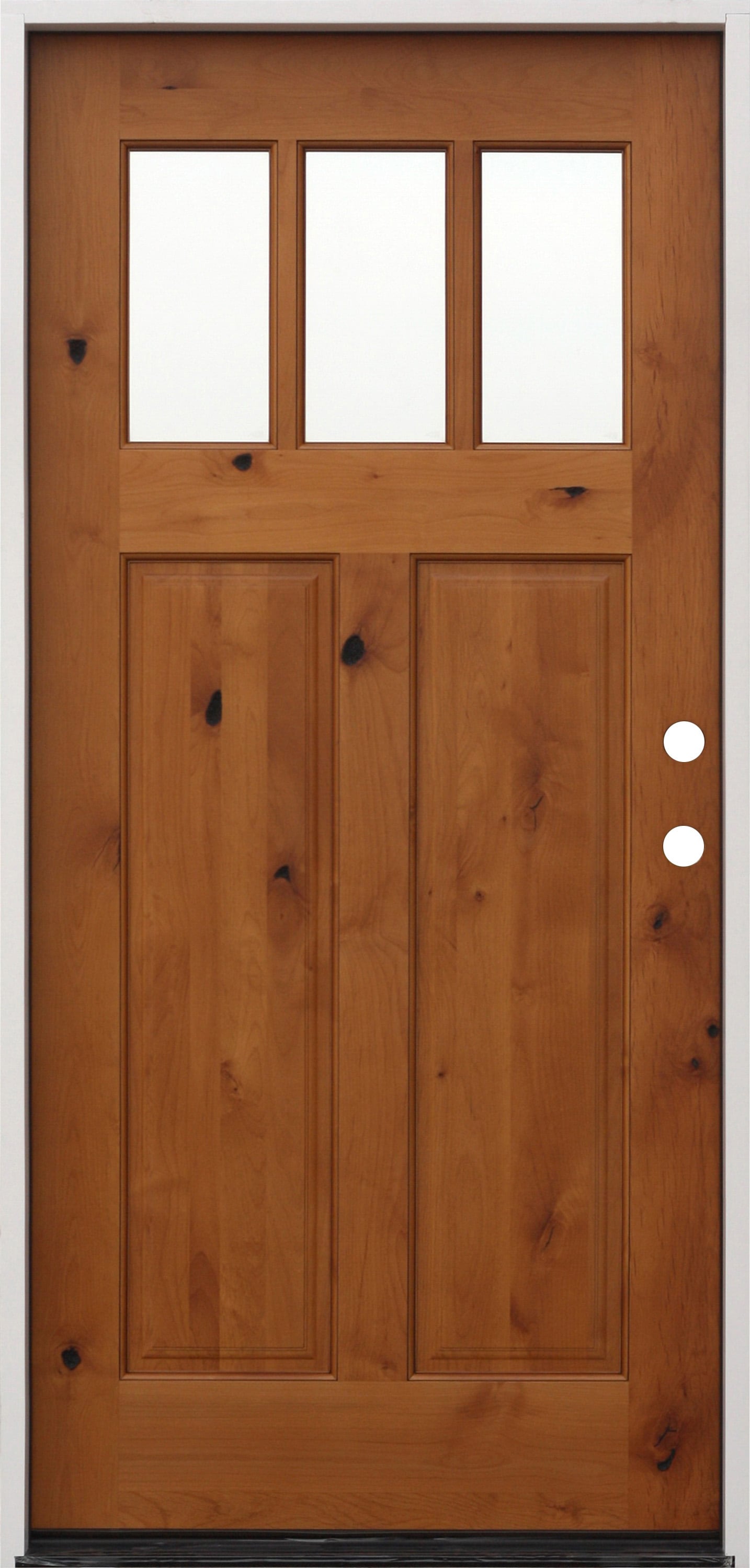 Creative Entryways 36-in x 80-in Wood Craftsman Left-Hand Inswing Golden  Oak Stained Prehung Single Front Door Solid Hardwood Core