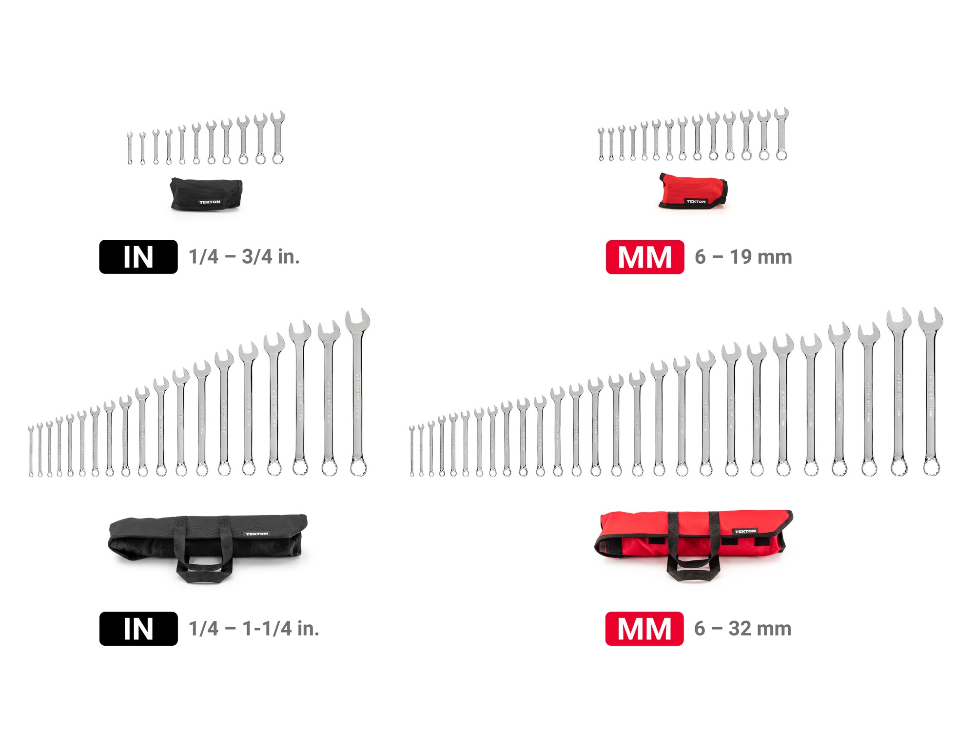 TEKTON 71-Piece Set 12-point (Sae) and Metric Standard Combination Wrench Includes Soft Case WCB94903 Sansujyuku sansujyuku.com