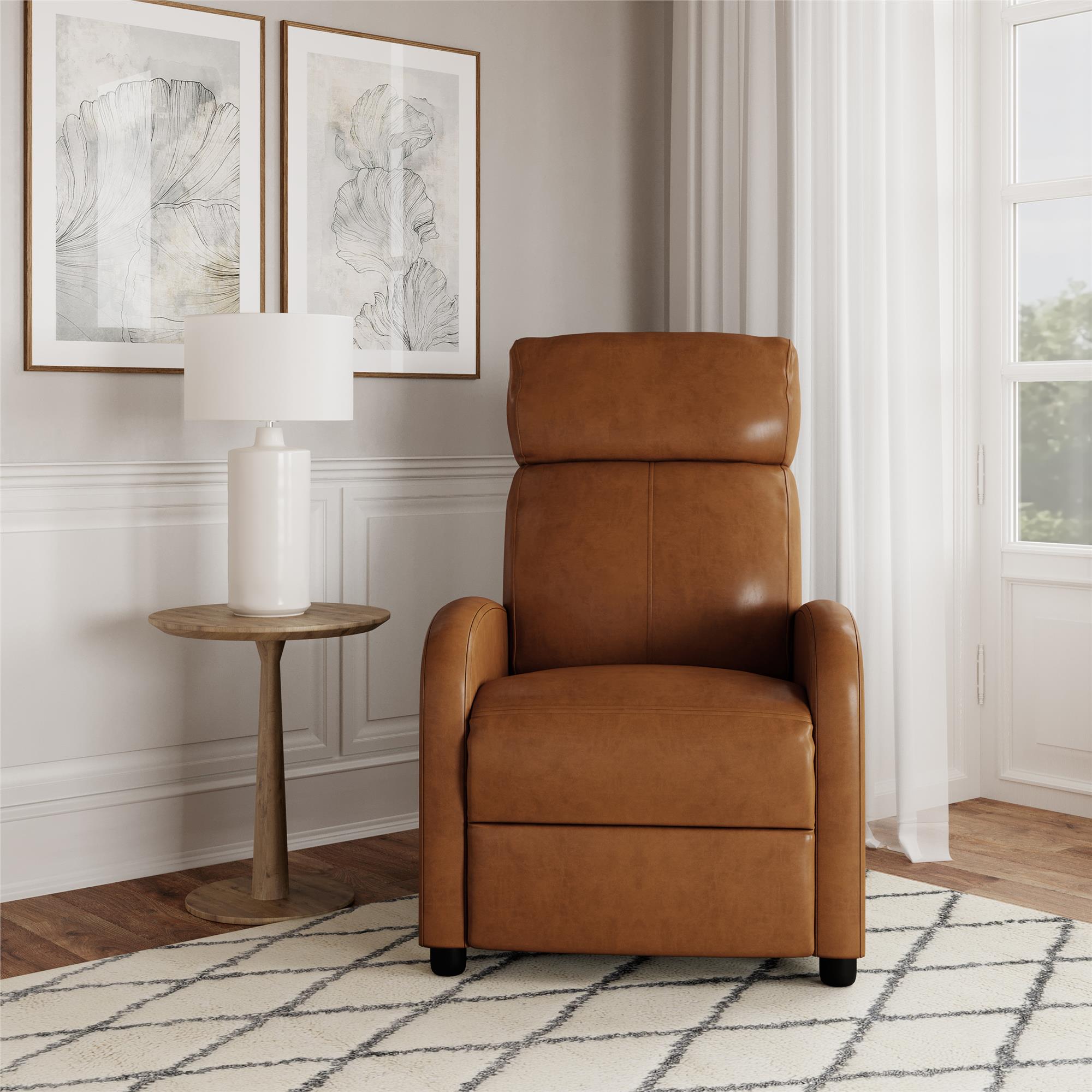 Dhp Moby Camel Faux Leather Upholstered Zero Gravity Recliner In The 