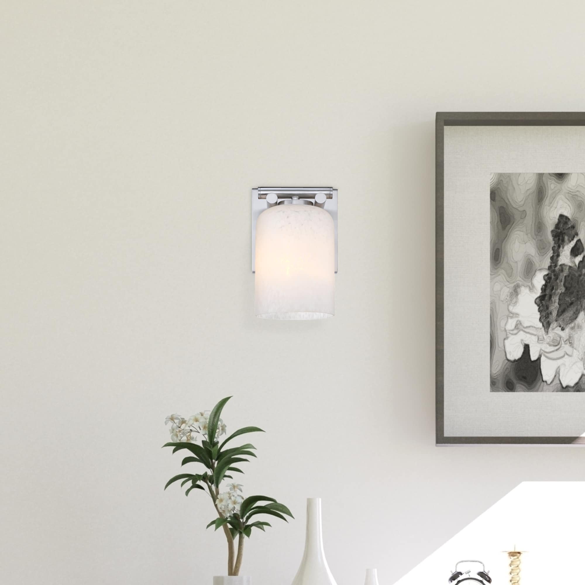 Designers Fountain D338M-WS-BN Bluestone Ridge 6-in W 1 -Light Brushed Nickel Transitional Wall Sconce
