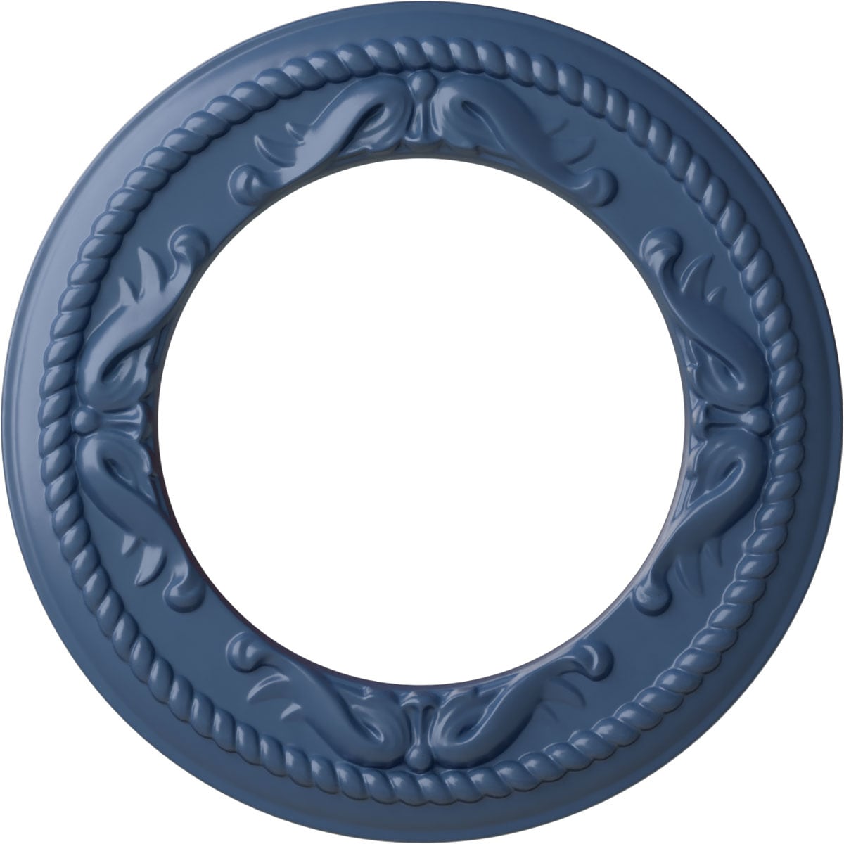 Ekena Millwork CM12MEAMF Roped Medway 12.25-in W x 12.25-in L Painted Americana Polyurethane Whole Ceiling Medallion