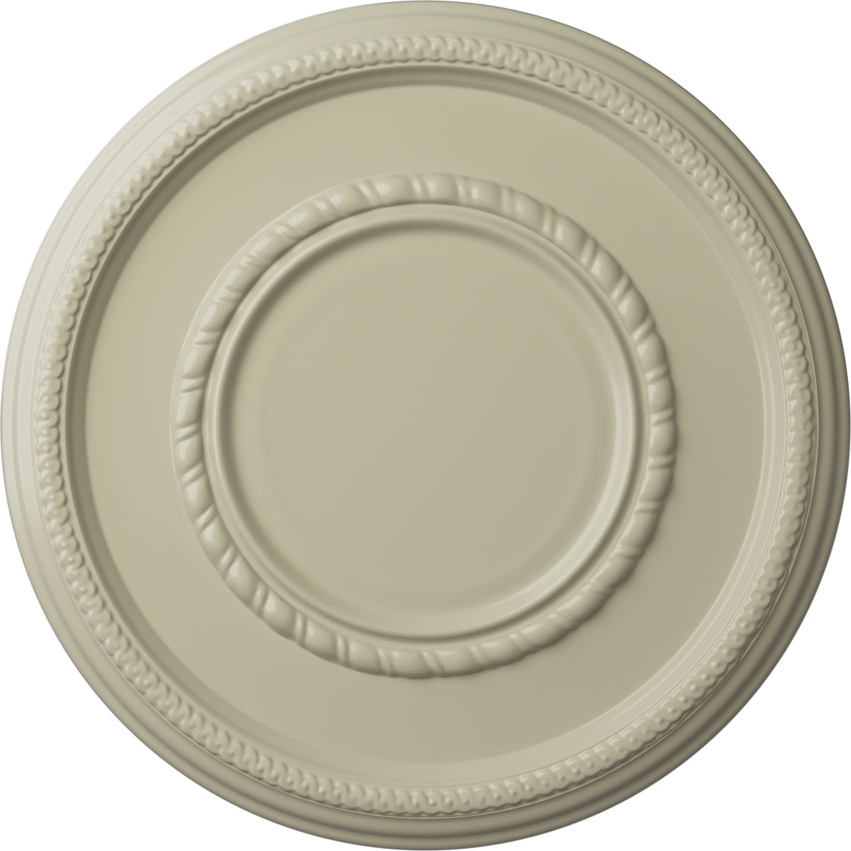 Ekena Millwork CM17FECYF Federal Roped Large 17.375-in W x 17.375-in L Painted Clear Yellow Polyurethane Whole Ceiling Medallion