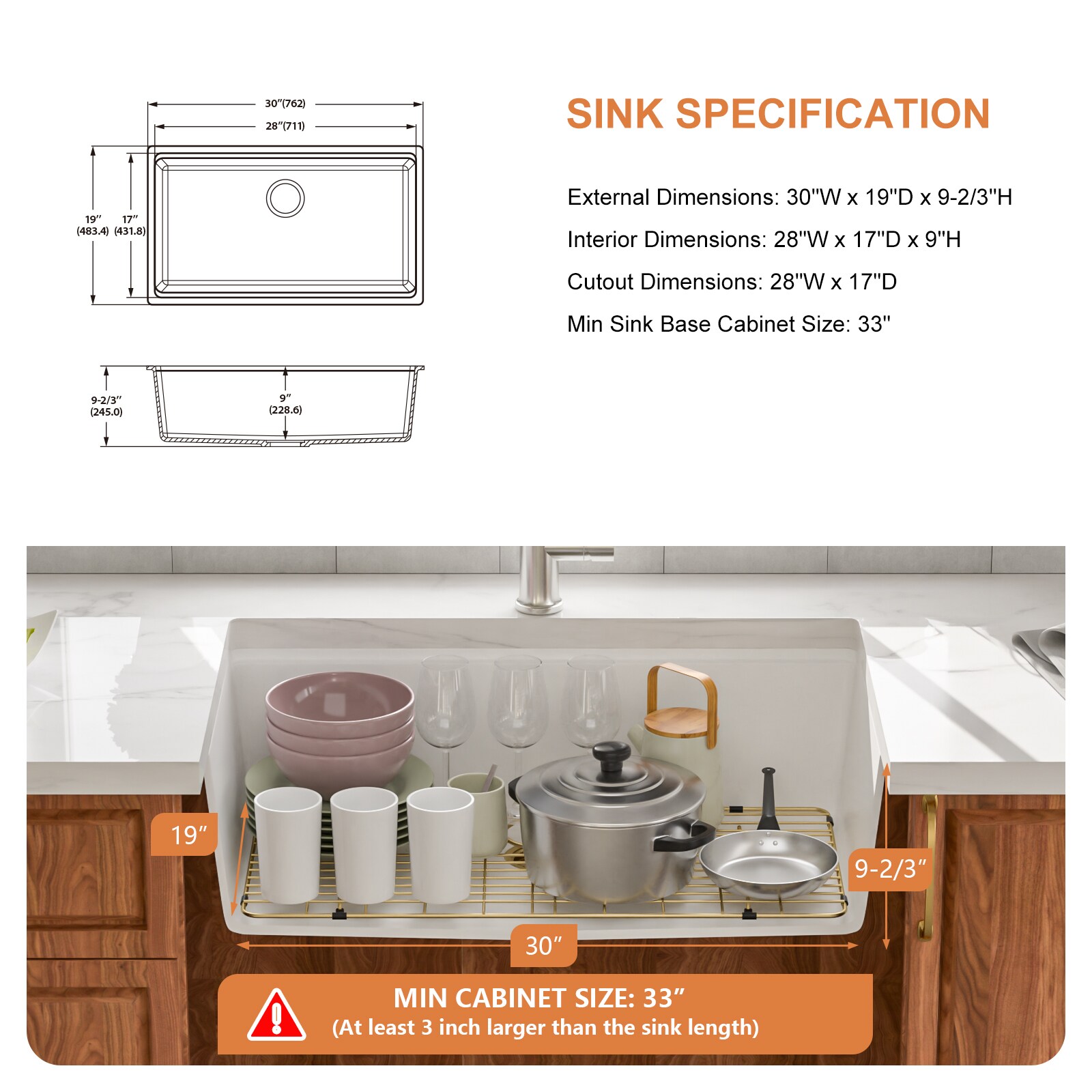Lordear LD-SYSUWG1 Kitchen-Sinks - View #9