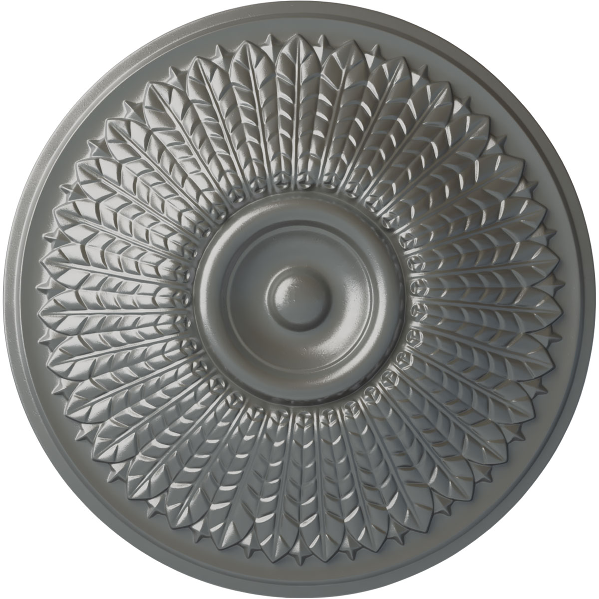 Ekena Millwork CM23MOSLS Modena 23.5-in W x 23.5-in L Painted Silver Polyurethane Whole Ceiling Medallion