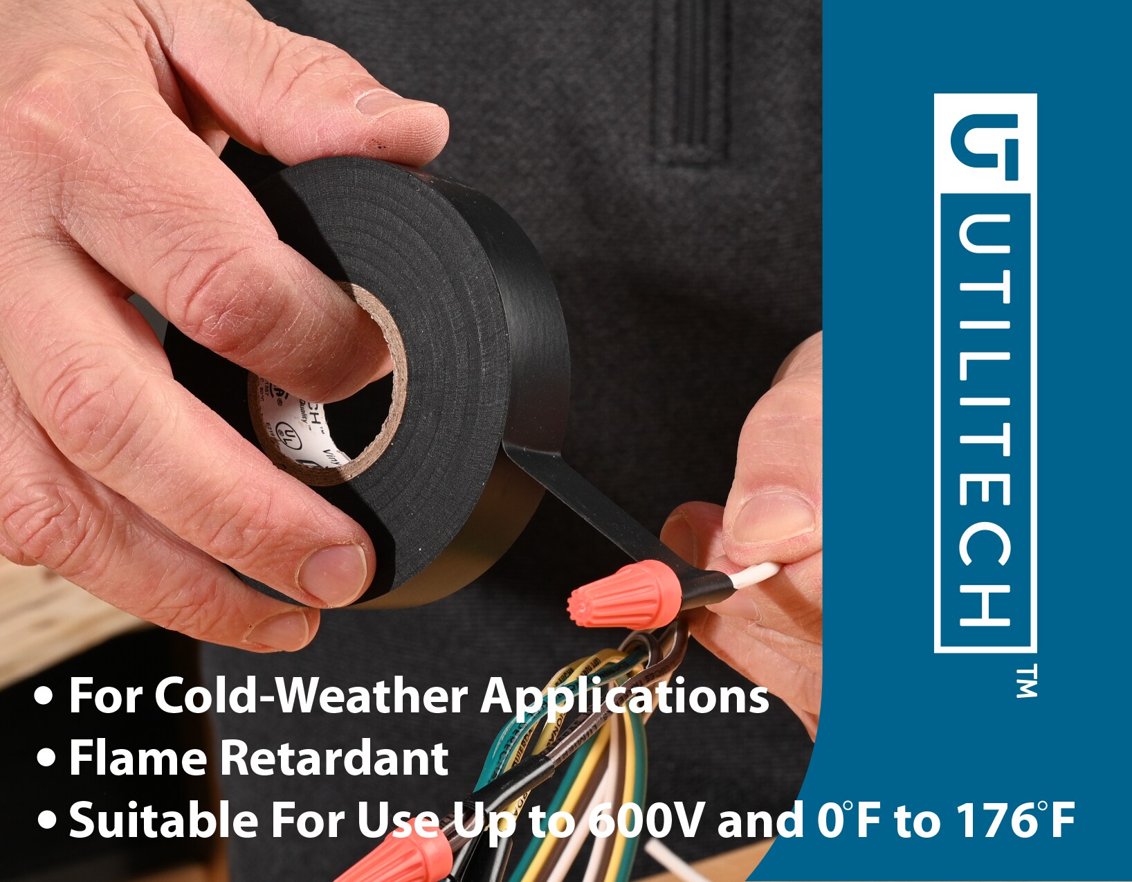 Utilitech 0.75-in x 66-ft Vinyl Electrical Tape Black in the Electrical Tape  department at