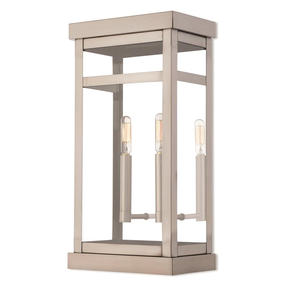 Livex Lighting 20704-91 Hopewell 2 -Light 18-in H Brushed Nickel Hardwired Outdoor Wall Light