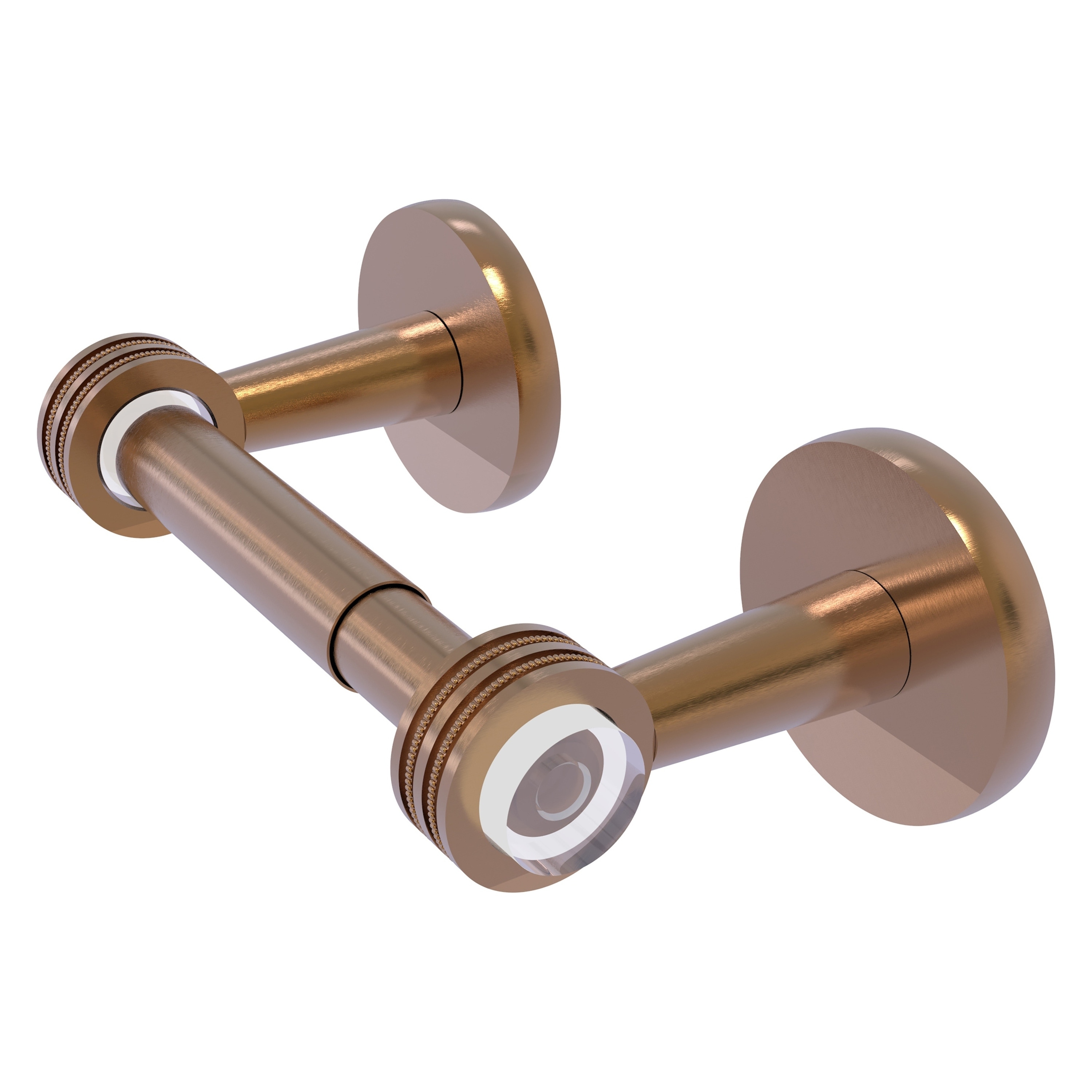 Allied Brass CV-24D-BBR Clearview Brushed Bronze Wall mount Double post Toilet Paper Holder 1 -Rolls with Storage