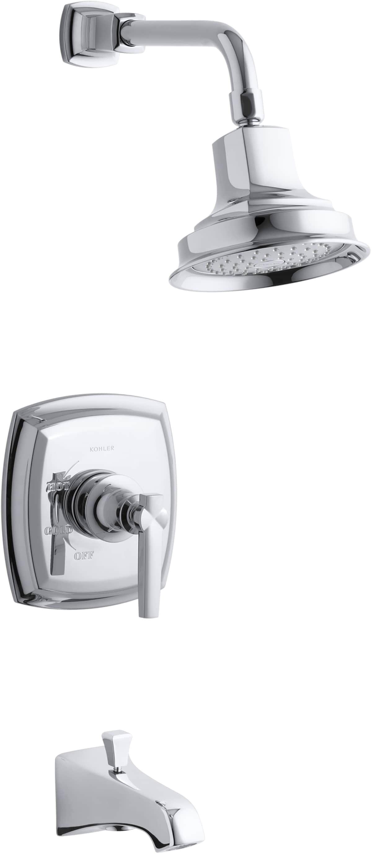 KOHLER TS16225-4-CP Margaux Polished Chrome 1-handle Single function Round Bathtub and shower Faucet