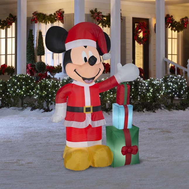 Disney 7-ft Lighted Mickey Mouse Christmas Inflatable at Lowes.com