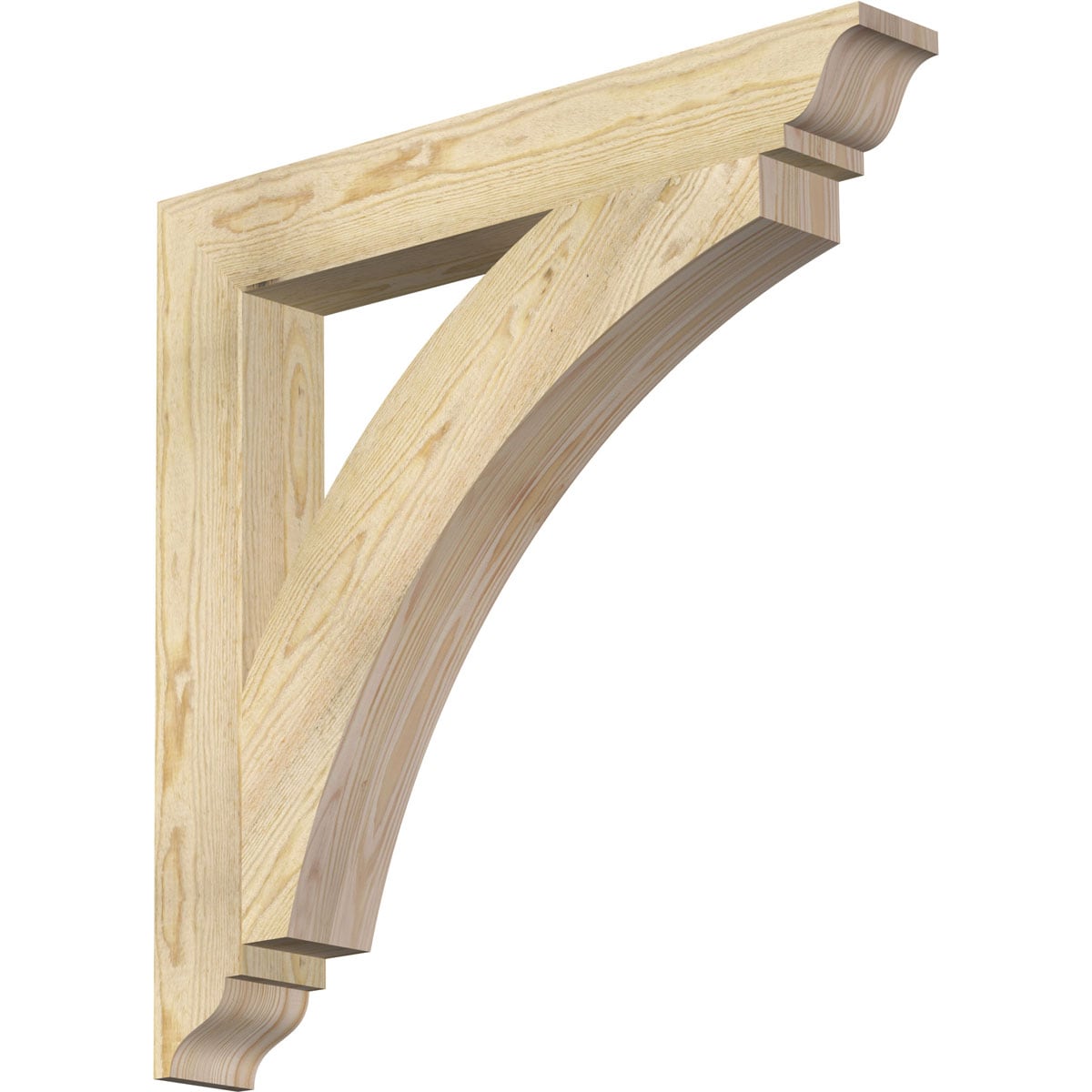 Ekena Millwork BKT04X30X30THR01RDF Thorton traditional rough sawn 4-in x 30-in x 30-in Douglas fir Brown Wood Standard bracket