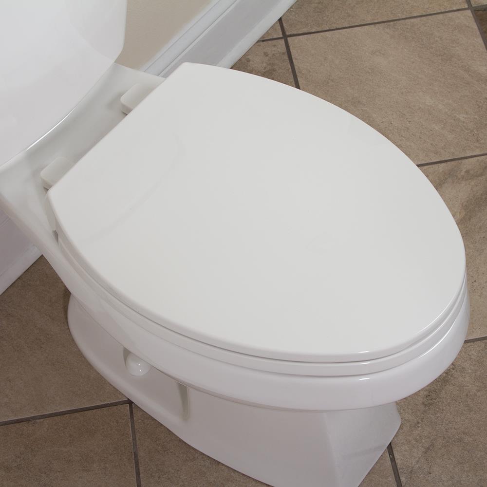 AquaSource Plastic White Elongated Soft Close Toilet Seat in the Toilet ...