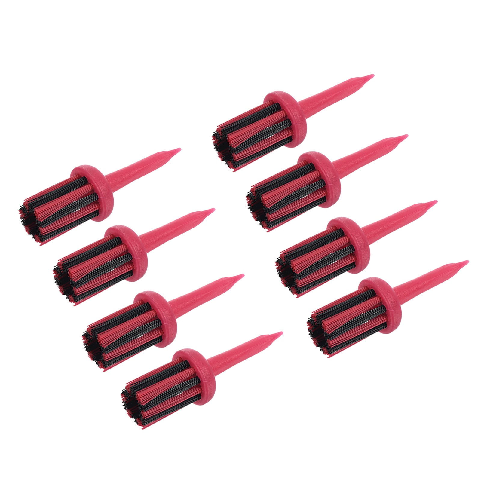 PATIKIL Golf Tee Brush Top 2 Inch 12pcs Unbreakable Plastic Golfing Tees Low Friction Resistance for Men and Women Red