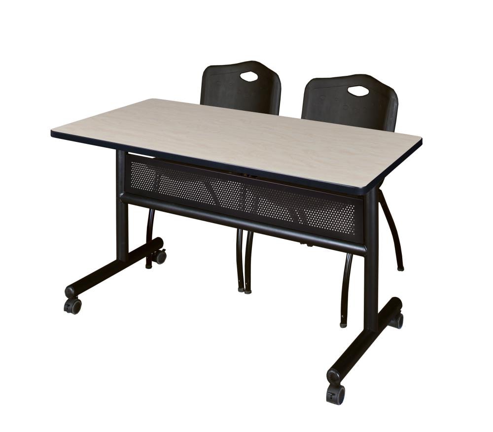 Regency MKFTM4824PL47BK Training Off-white 4-Person Training Table (48-in W x 29-in H)