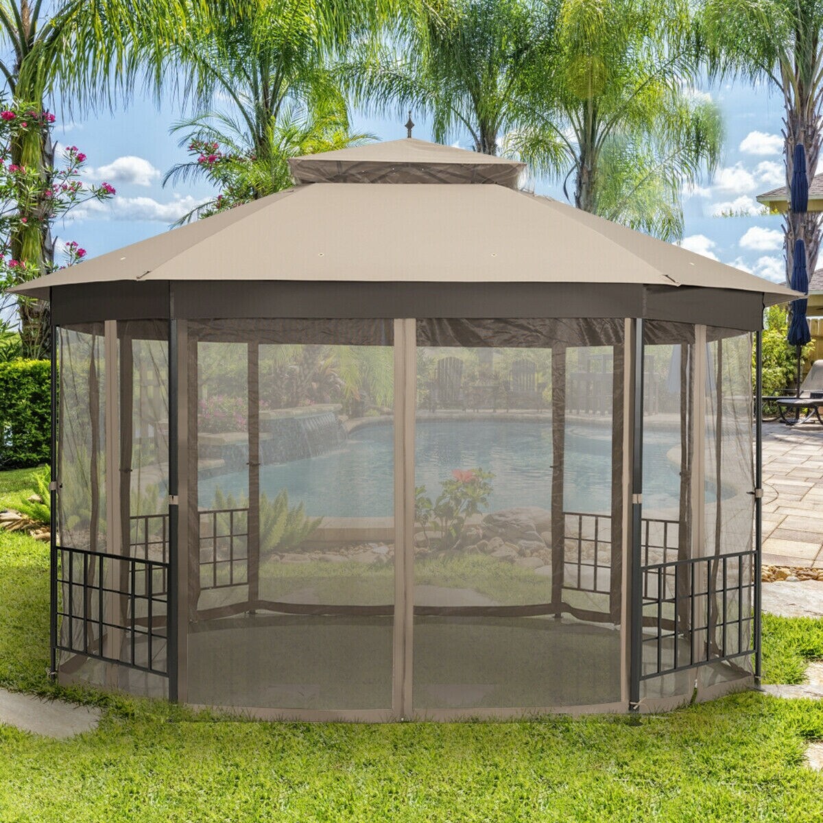 Slickblue D-CO-FC38307PO Wood-Resin-Gazebos - View #8