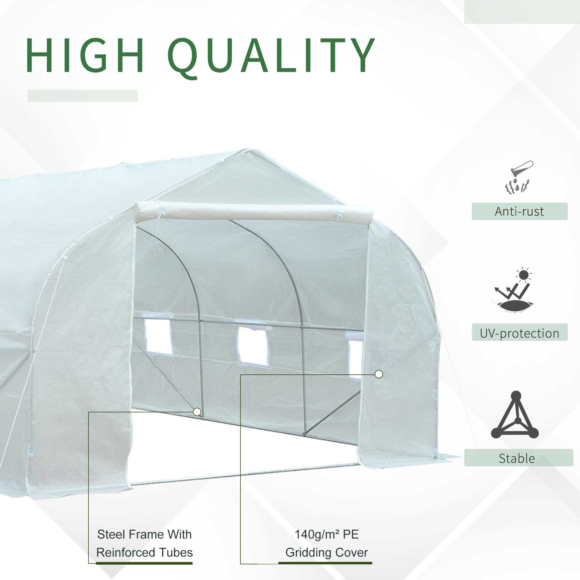 Outsunny 12-ft L x 10-ft W x 7-ft H White Greenhouse in the Greenhouses ...