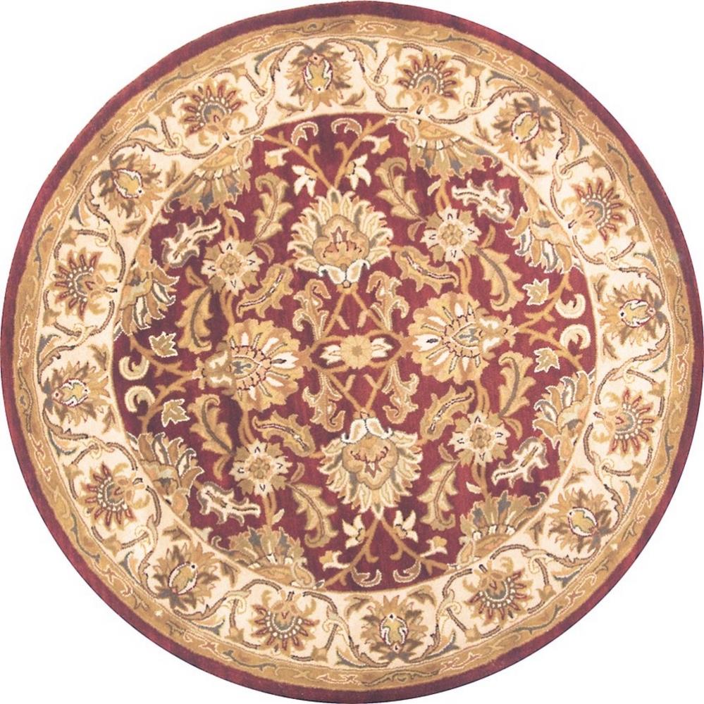 Safavieh HG628D-6R Heritage Kashan 6 x 6 (ft) Tufted Wool Red/Ivory Round Indoor Floral/Botanical Oriental Area rug