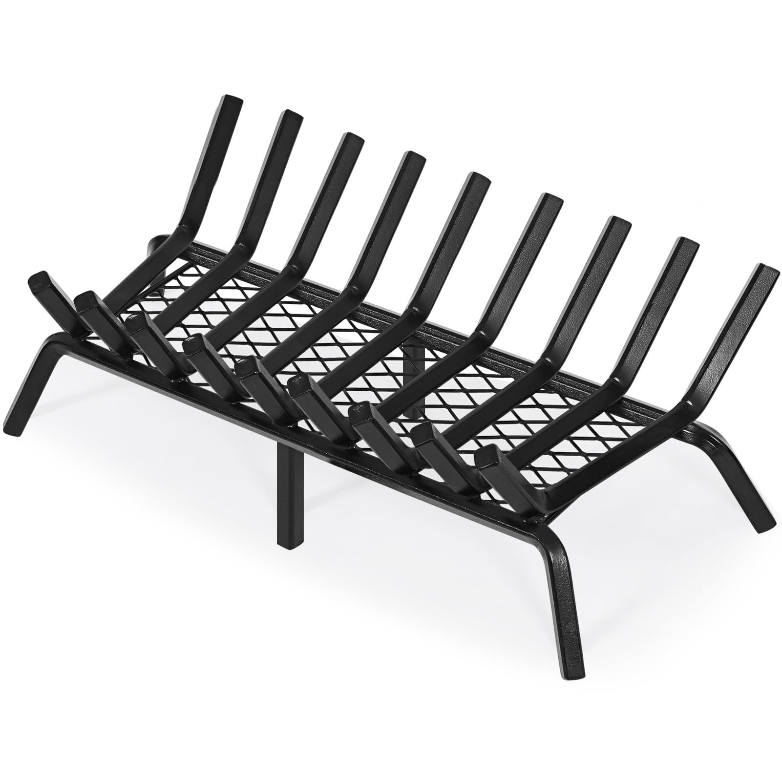Misopily Fireplace Grate with Ember Retainer 30 Inch Heavy Duty Steel Wood Burning Rack for Indoor Outdoor Chimney Hearth Fire Pit Camping #L05MS09008