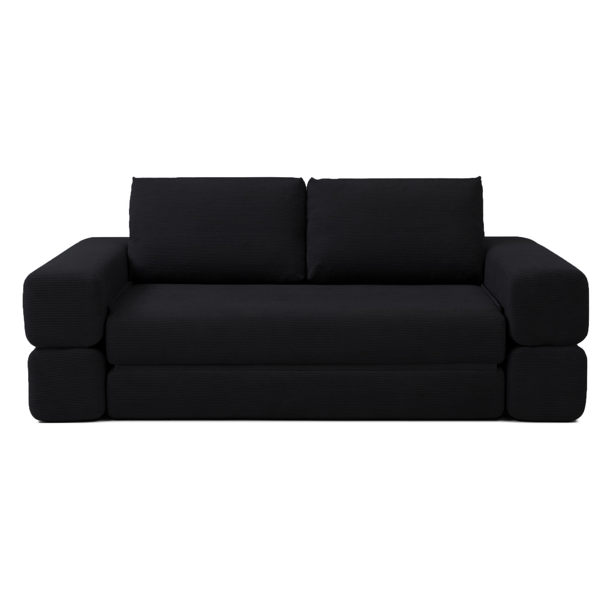 Bybafun Black Contemporary/Modern Corduroy Sofa bed