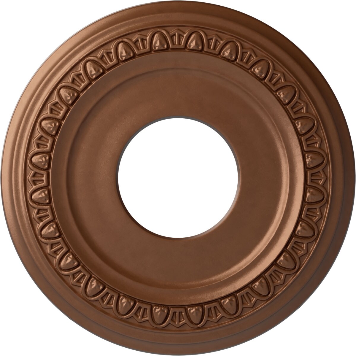 Ekena Millwork CM12JAPOS Jackson 12.25-in W x 12.25-in L Painted Polished Copper Polyurethane Whole Ceiling Medallion