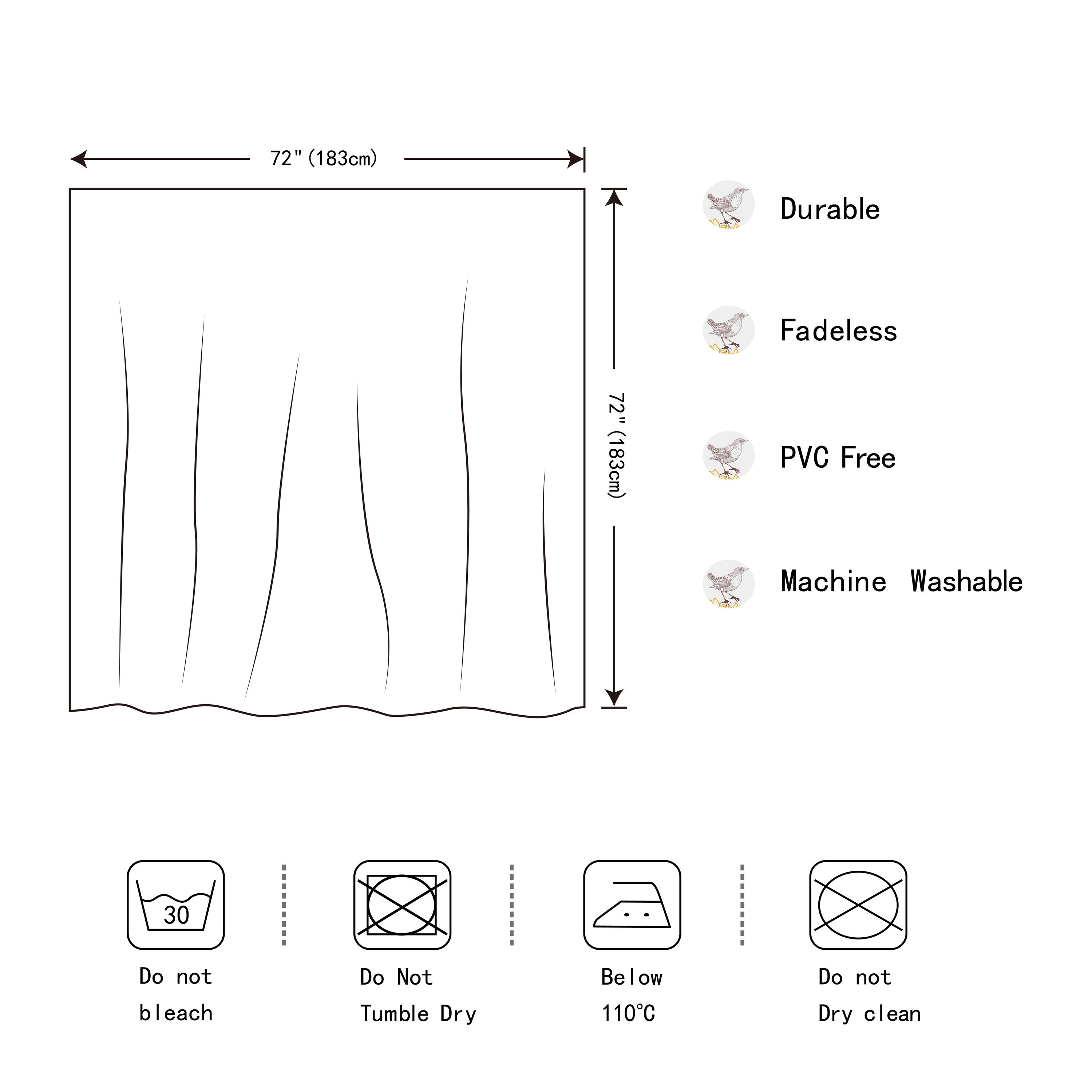 Style Quarters A-BDW-SC Shower-Curtains-Liners - View #3