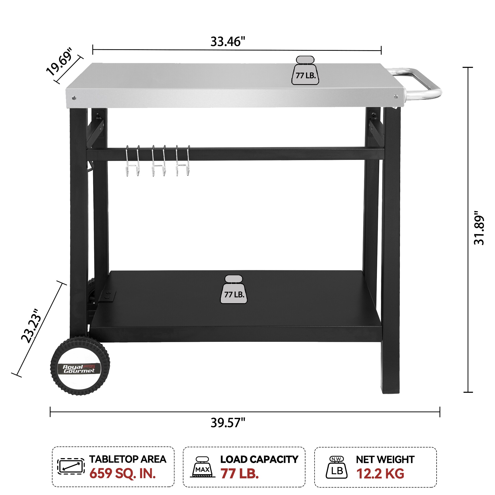 Royal Gourmet PC3401S Grill-Carts-Grill-Stands - View #13