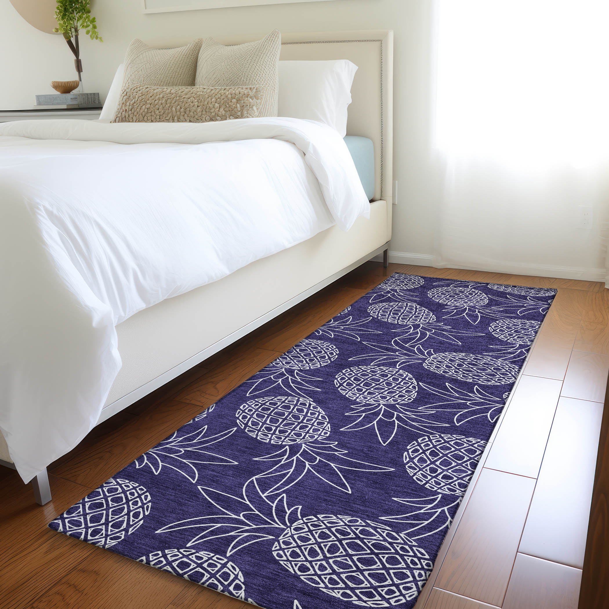Addison Rugs AMF161BL2X8 Mayfield AMF161BL 2 x 7 (ft) Loomed Polyester Blue Rectangular Indoor Geometric Machine washable Area rug