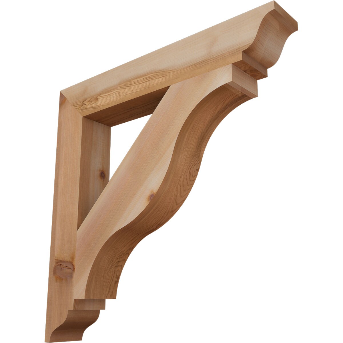 Ekena Millwork BKT04X26X26FST01SWR Funston traditional smooth 3-1/2-in x 26-in x 26-in Western red cedar Brown Wood Standard bracket