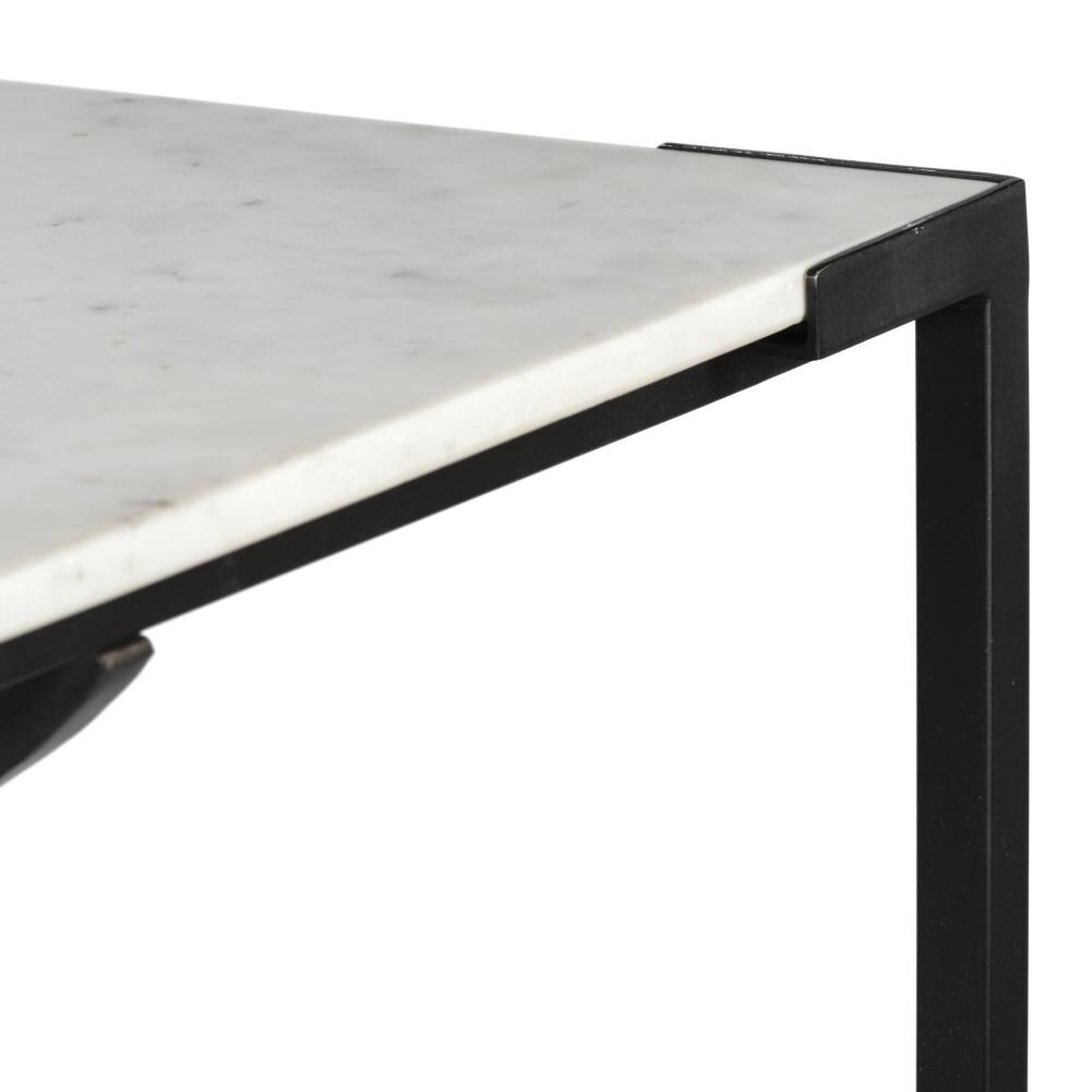 Mercana Black Metal Base with Marble Top Kitchen Island (24-in x 48-in ...