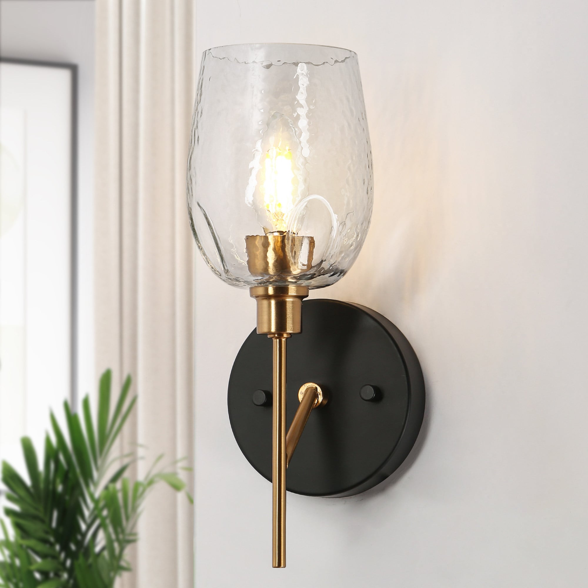 Uolfin 4.5-in W 1-Light Matte Black Modern/Contemporary LED Wall Sconce ...