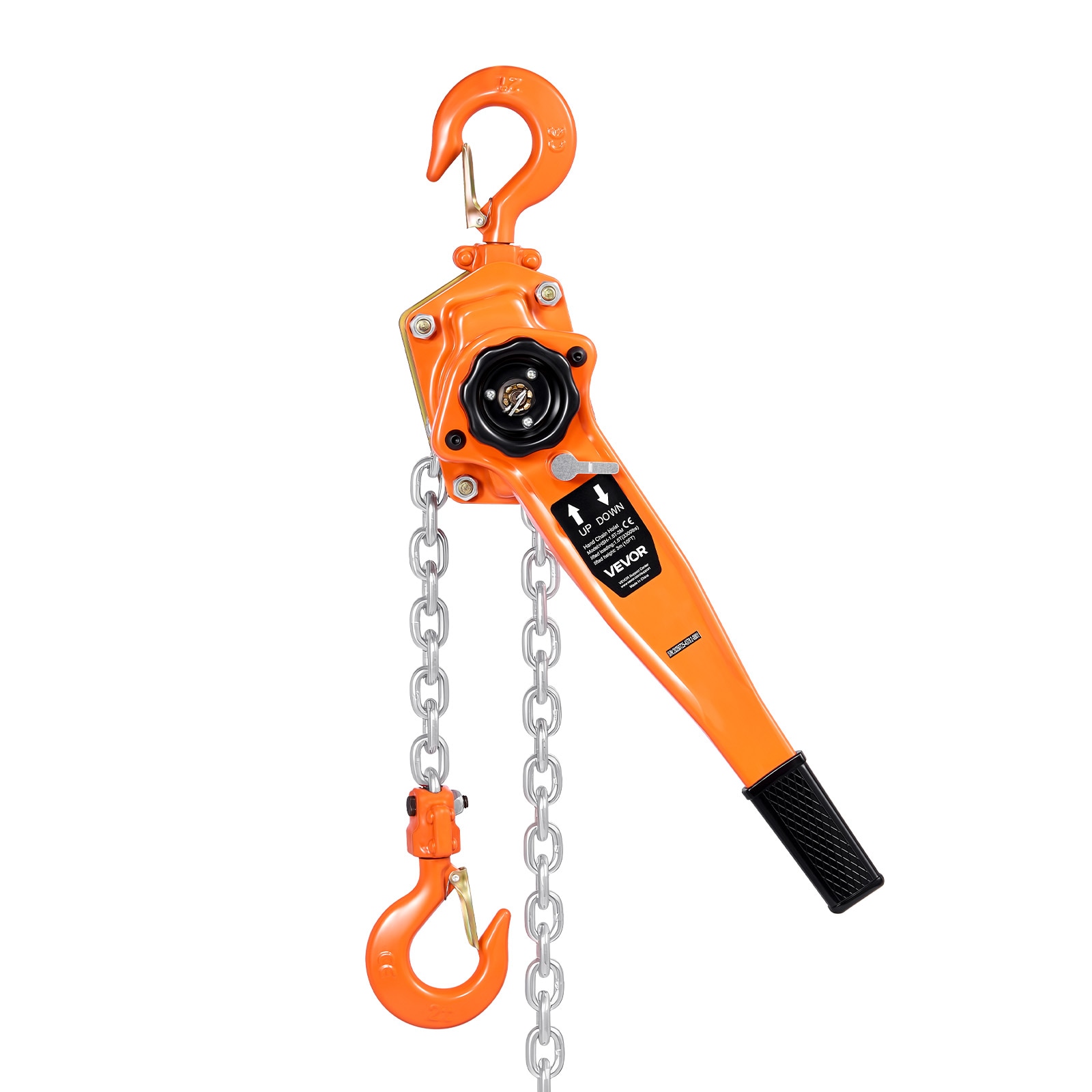 VEVOR Manual Lever Chain Hoist. 1-1/2T 3300LBS Capacity Heavy Duty Come Along. 20FT Lift G80 Alloy Steel Chain With Dual Pawl Mechanical Brake 360 degrees Rotating Hooks. for Warehouse Construction Garage