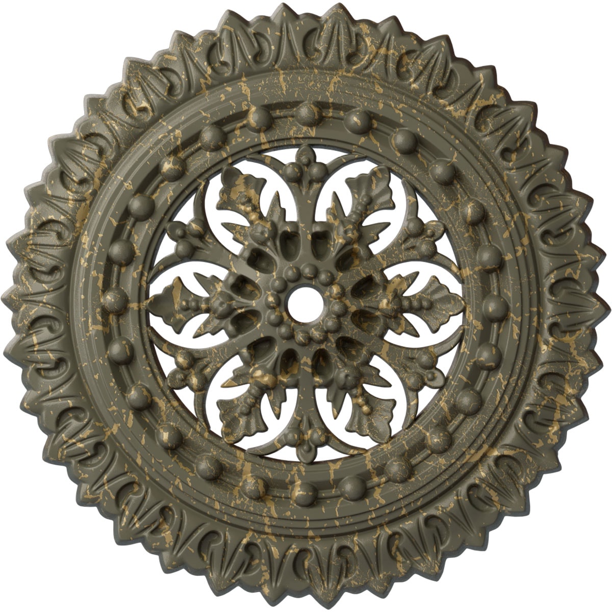 Ekena Millwork CM18SKWHC Sellek 18.5-in W x 18.5-in L Painted Witch Hazel Crackle Polyurethane Whole Ceiling Medallion
