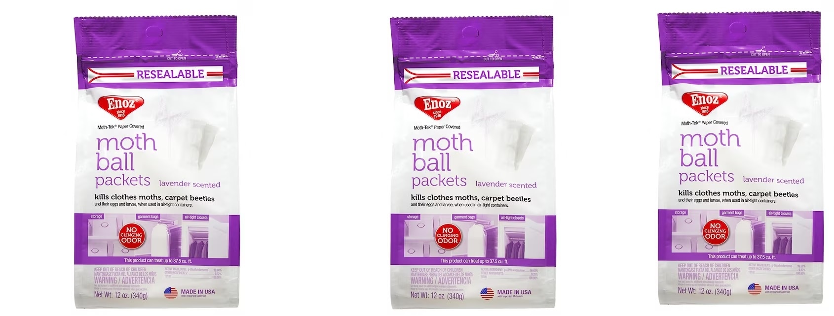 Enoz Lavender 12oz moth ball packets 3-Count Lavender Home & Perimeter  Indoor Pouch in the Insect Repellents department at