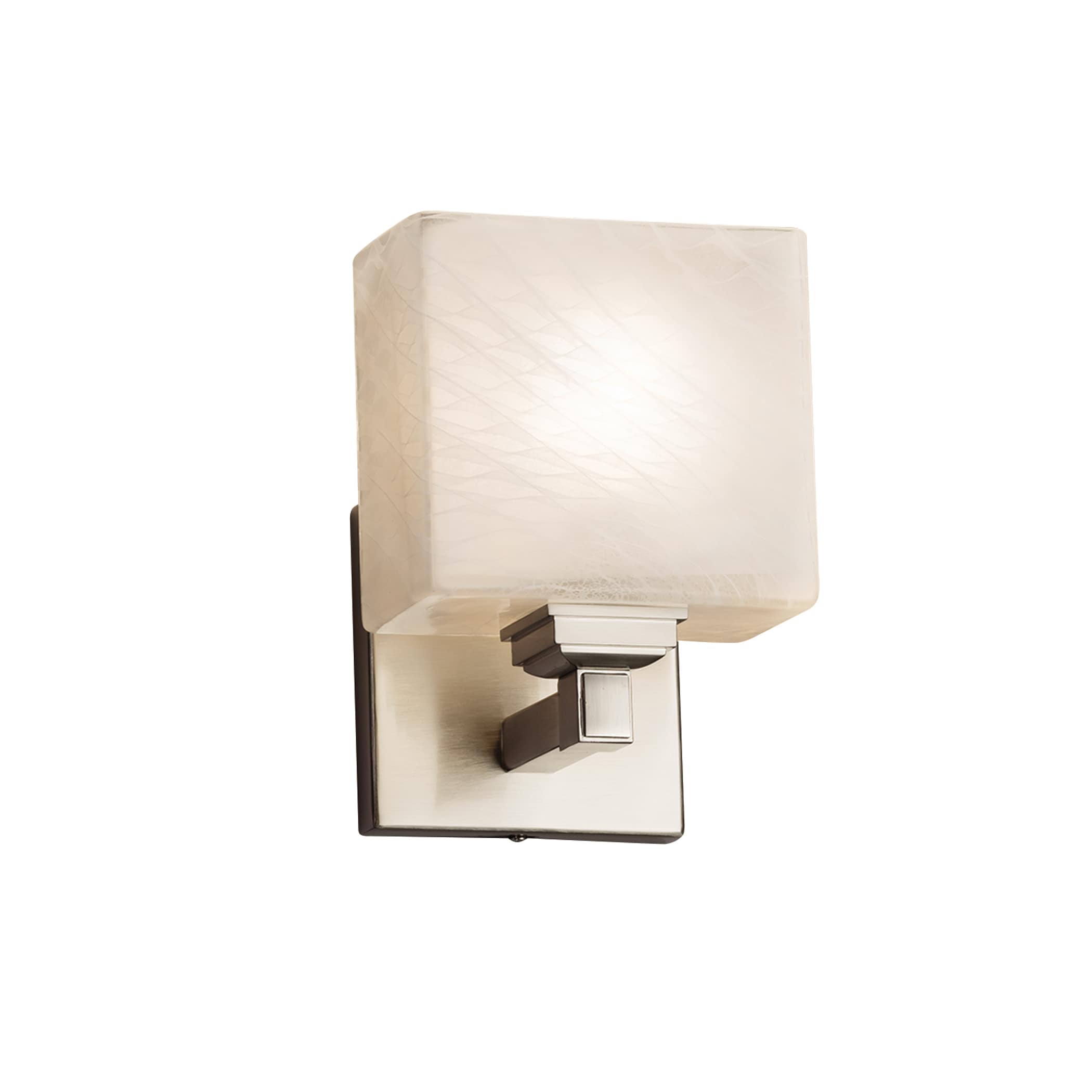 Justice Design Group FSN-8437-55-WEVE-NC Fusion 5.5-in W 1-Light Brushed Nickel Transitional Wall Sconce