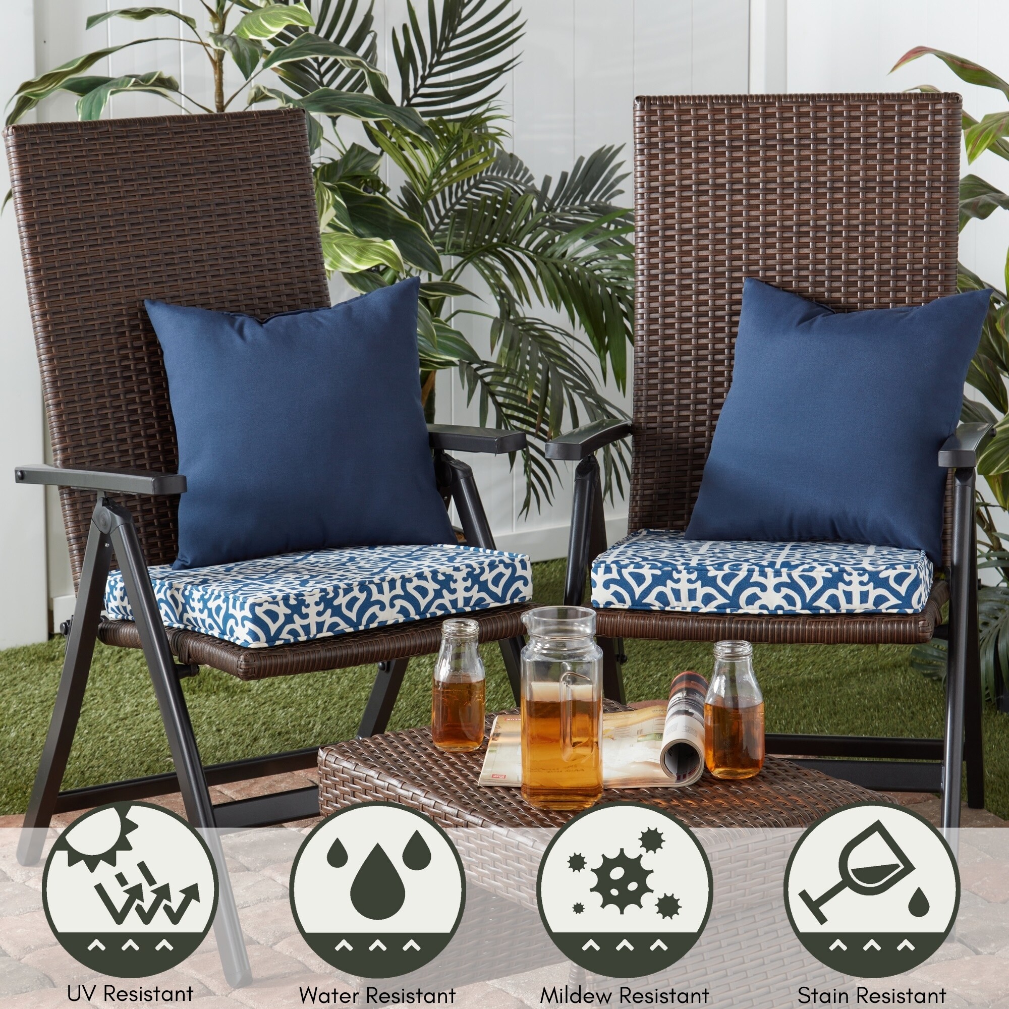Greendale Home Fashions OP1100S2-INDIGO Patio-Furniture-Cushions - View #5