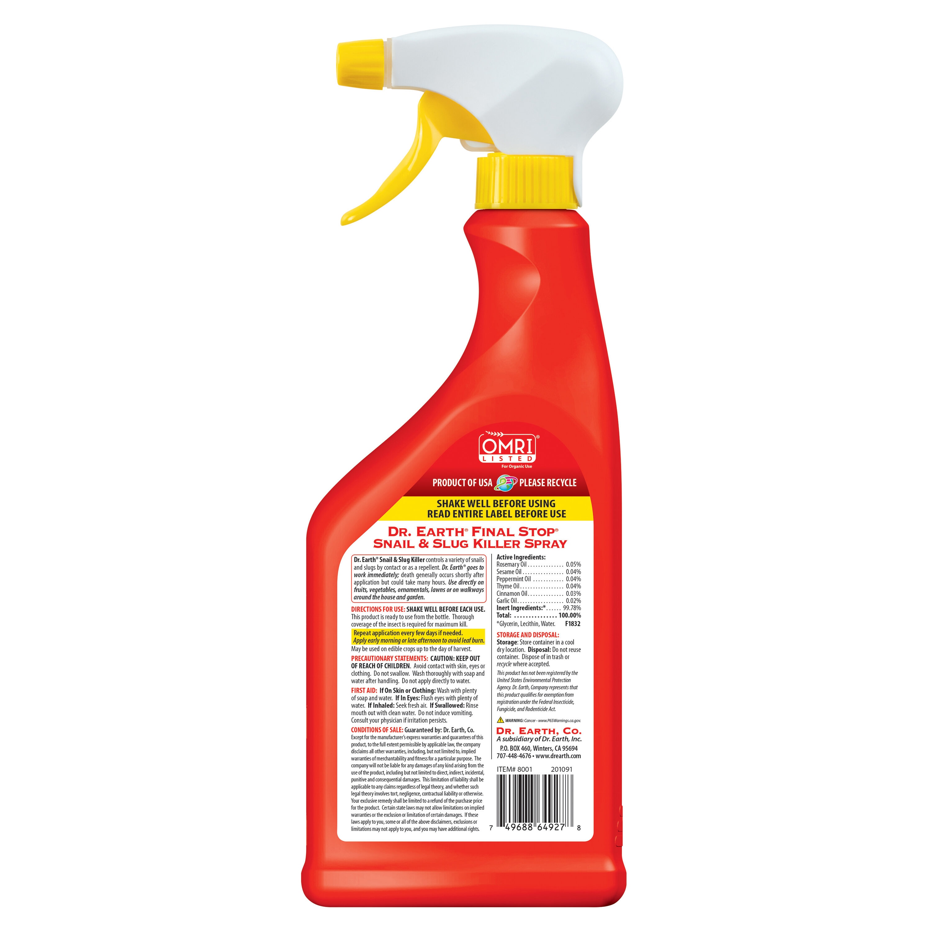 Dr. Earth 8001 pesticides - View #2