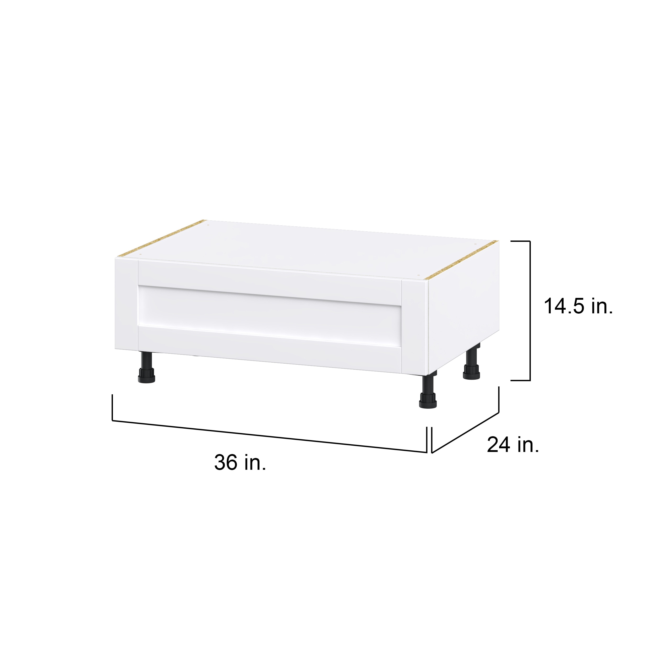 Hugo&Borg Rosemont 36-in W x 14.5-in H x 24-in D Glacier White 1-Drawer Base Fully Assembled Cabinet
