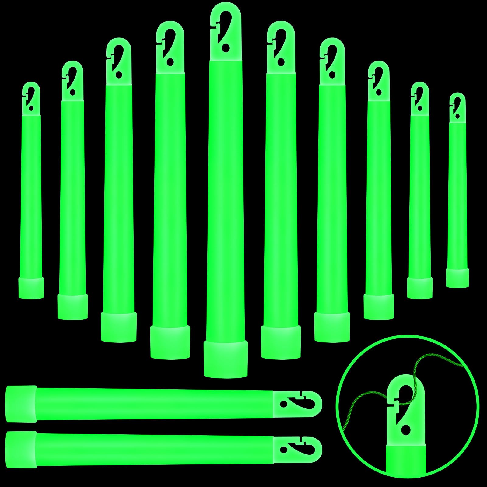 Vrbgify  96 Pieces Six Inch Glow Sticks Bright Green Emergency Glowsticks Military Grade Light Sticks for Hiking Camping Party Survival