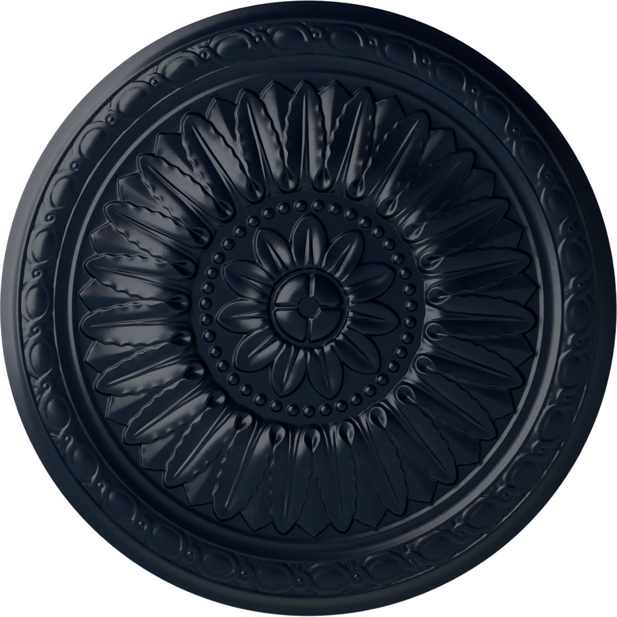 Ekena Millwork CM24TEMDF Temple 24-in W x 24-in L Painted Midnight Dream Polyurethane Whole Ceiling Medallion