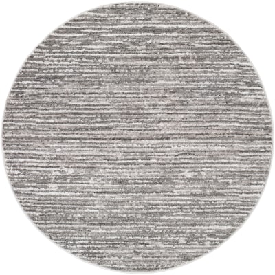 Charcoal Round Indoor Stripe Area Rug, 8 Foot Round Rugs At Lowe S