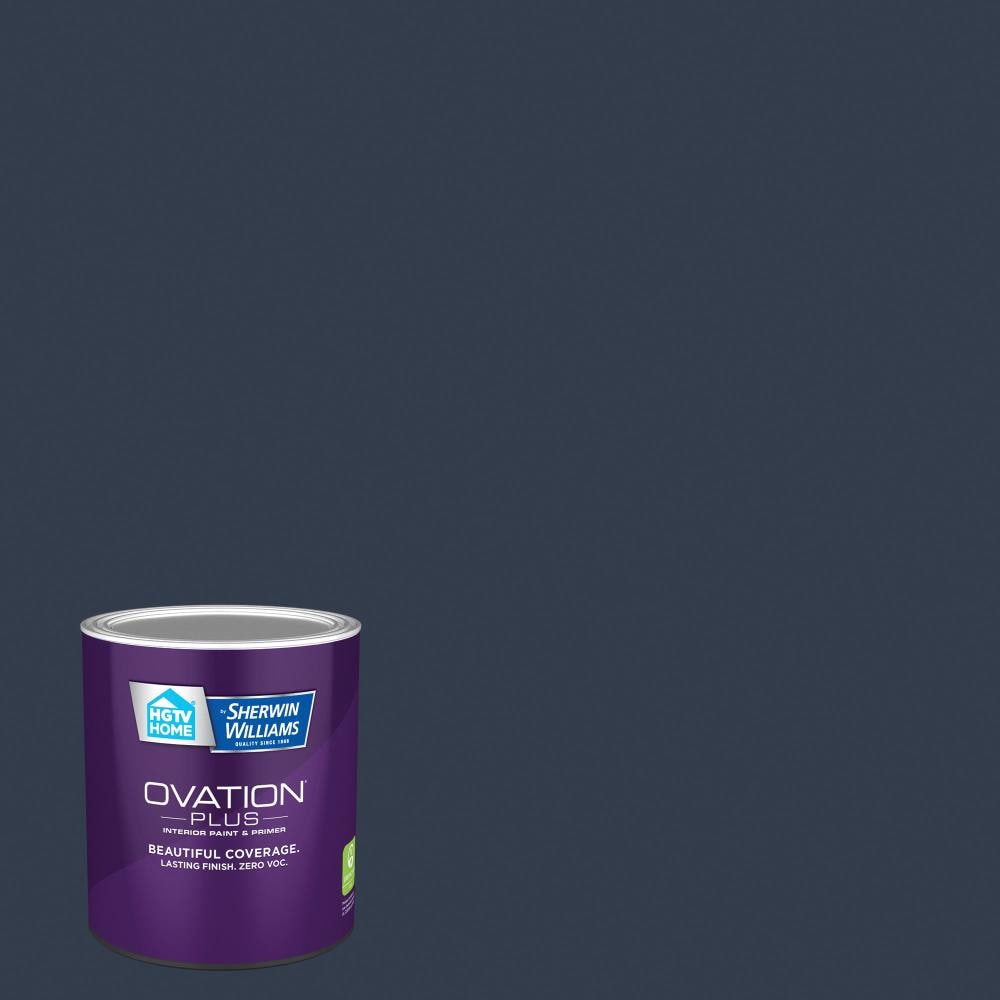 HGTV HOME by Sherwin-Williams HGSW3351-2557200 Ovation Plus Flat Naval HGSW3351 Latex Interior Paint Paint + Primer ( 1-quart )