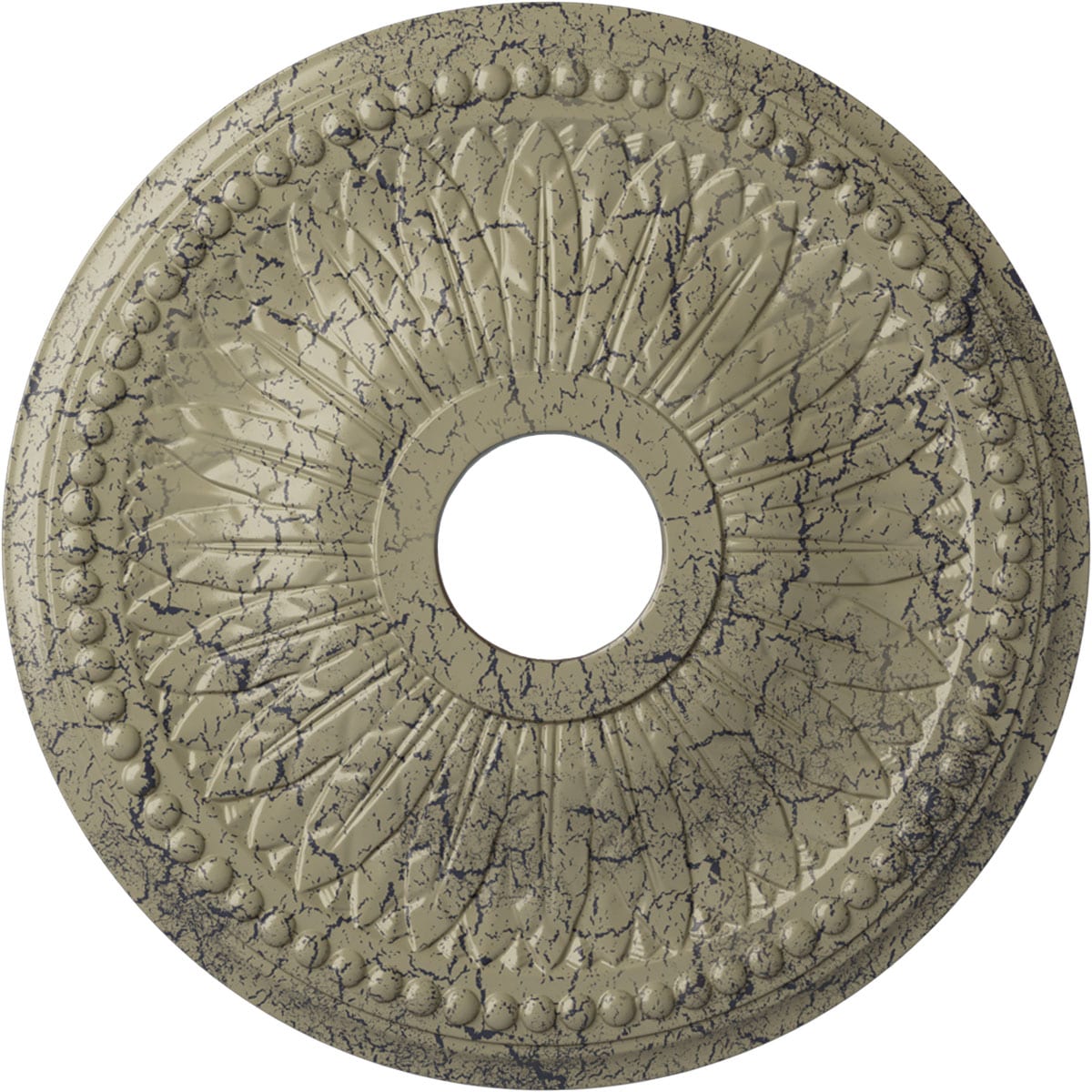 Ekena Millwork CM18BICSC Bailey 18-in W x 18-in L Painted Castle Stone Crackle Polyurethane Whole Ceiling Medallion